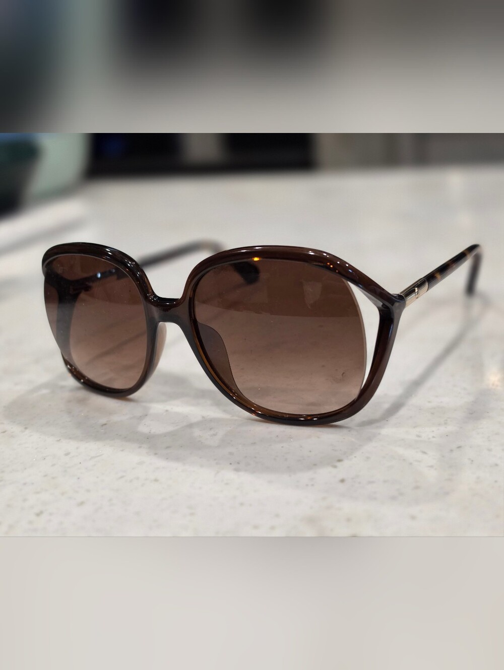 Kate Spade Mackenna Sunglasses Havana Brown Square Round Oversized - Picture 3 of 10